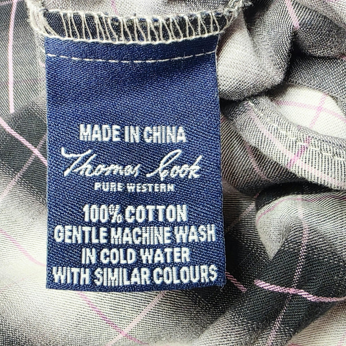 Thomas Cook Shirt Women's 14 Grey Long Sleeve Snap Button Up Western Plaid