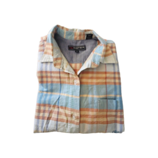 Roper Western Long Sleeve Fitted Shirt Ladies Size Medium