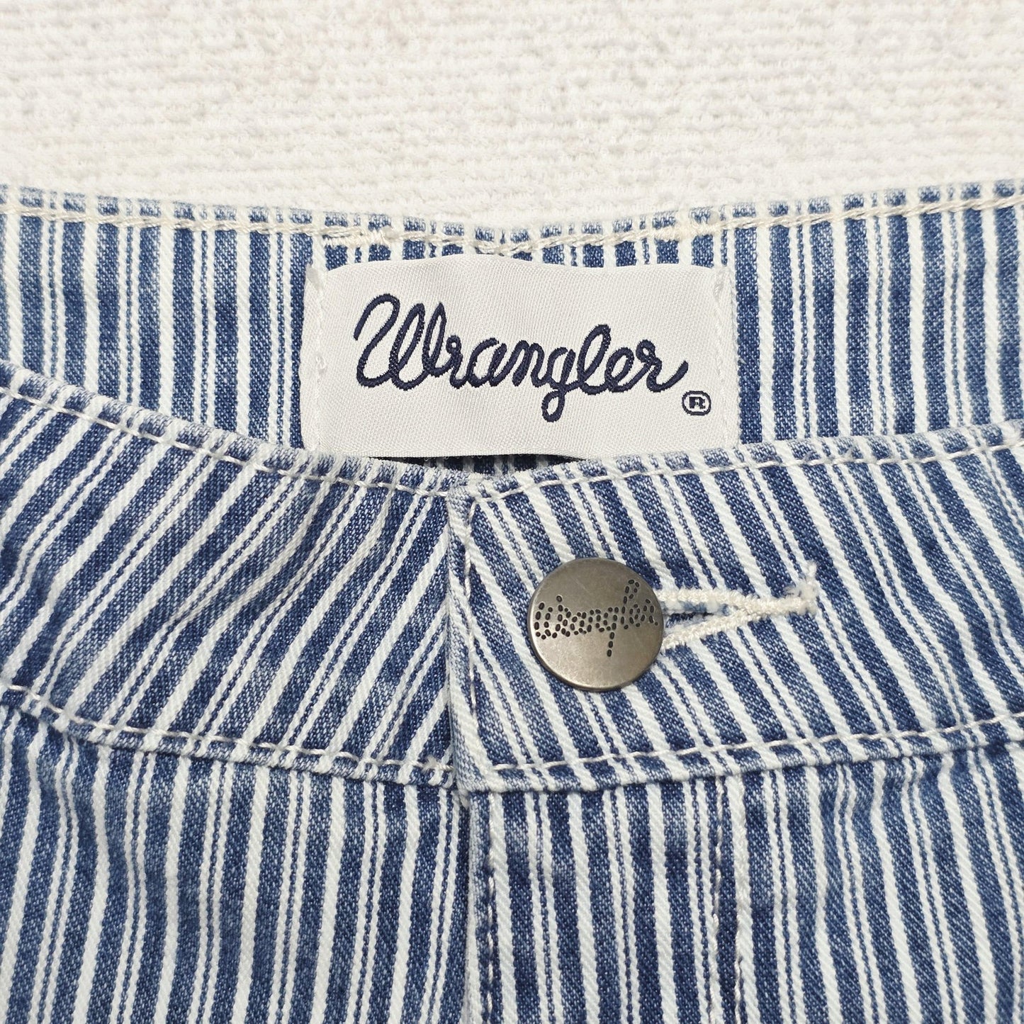 Wrangler Jeans Women's 8 Blue White Stripe Straight Patti Denim Stretch Highrise