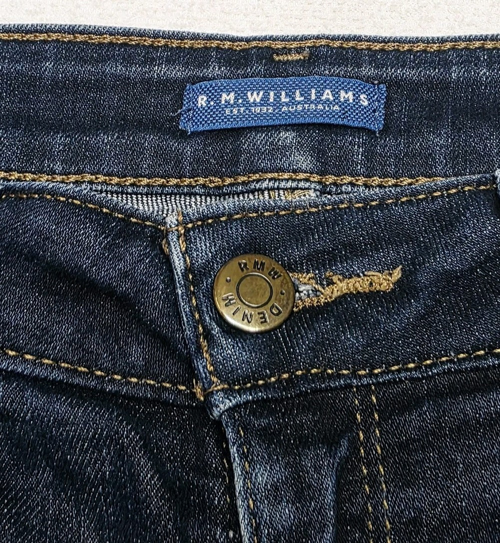 R.M. Williams Jeans Women's 30 Blue Denim Straight Leg Stretch 30x32 Regular