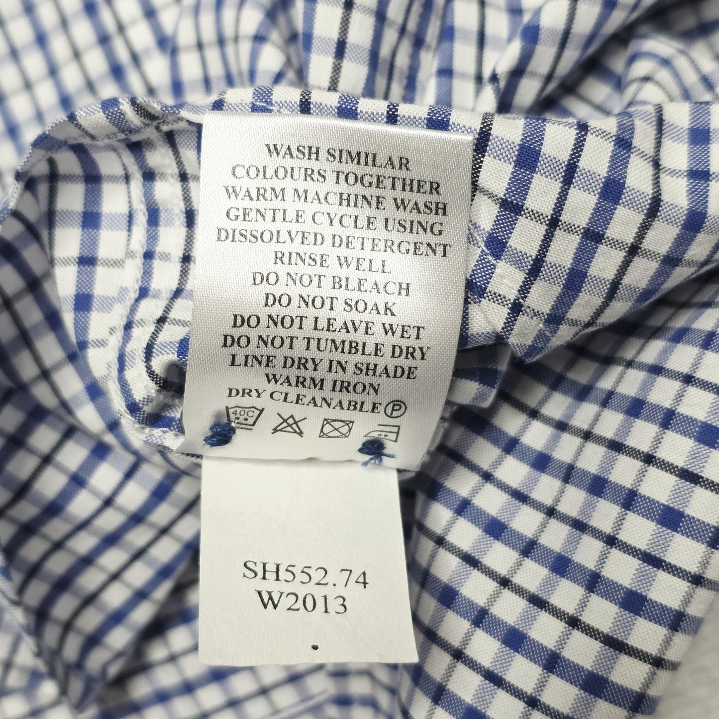 R.M. Williams Colts Shirt Boys 10 Blue Gingham Long Sleeve Button Up Pockets