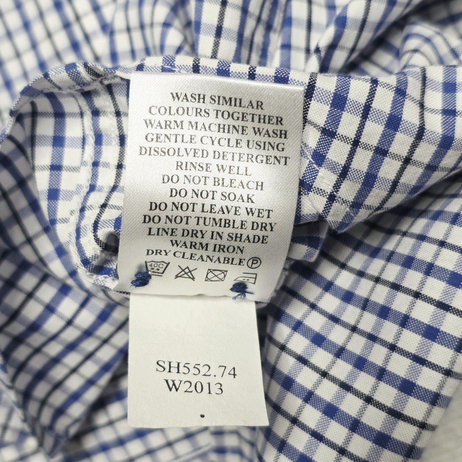 R.M. Williams Colts Shirt Boys 10 Blue Gingham Long Sleeve Button Up Pockets