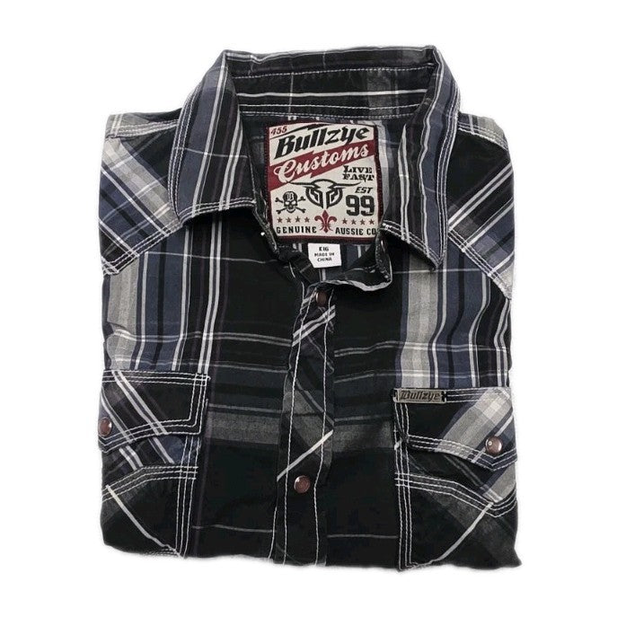 Bullzye Western Short Sleeve Shirt Boys Size 16