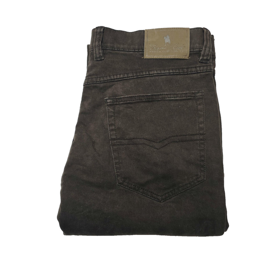 Thomas Cook Comfort Waist Jeans Mens 34x30 Brown Straight Regular Stretch Denim