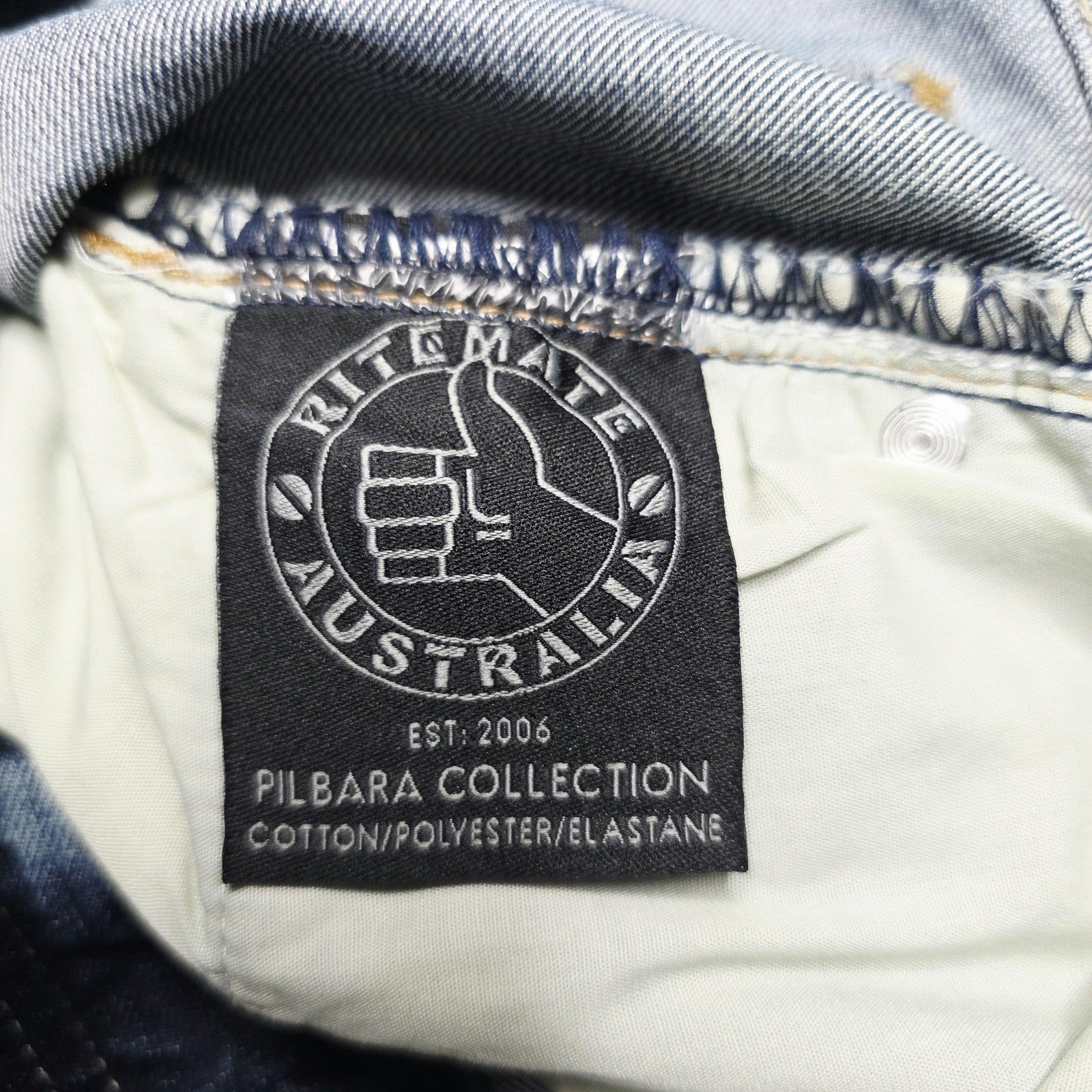 Ritemate Pilbara Western Brahman Jeans Mens 33x32 Blue Straight Regular Stretch