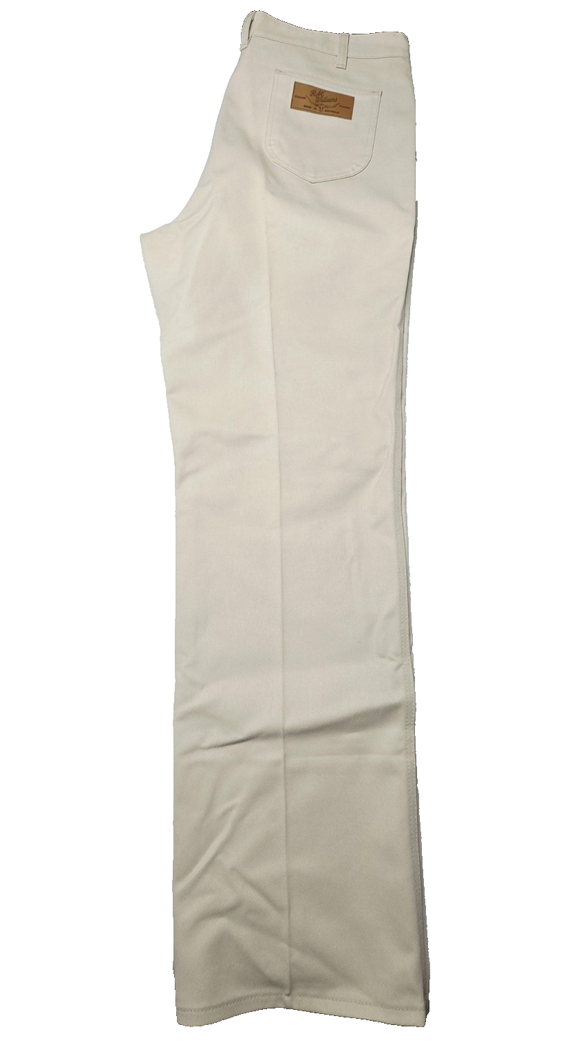 R.M. Williams Jeans Men's 42L Beige Classic Poly Cotton Easy Care Denim TJ191