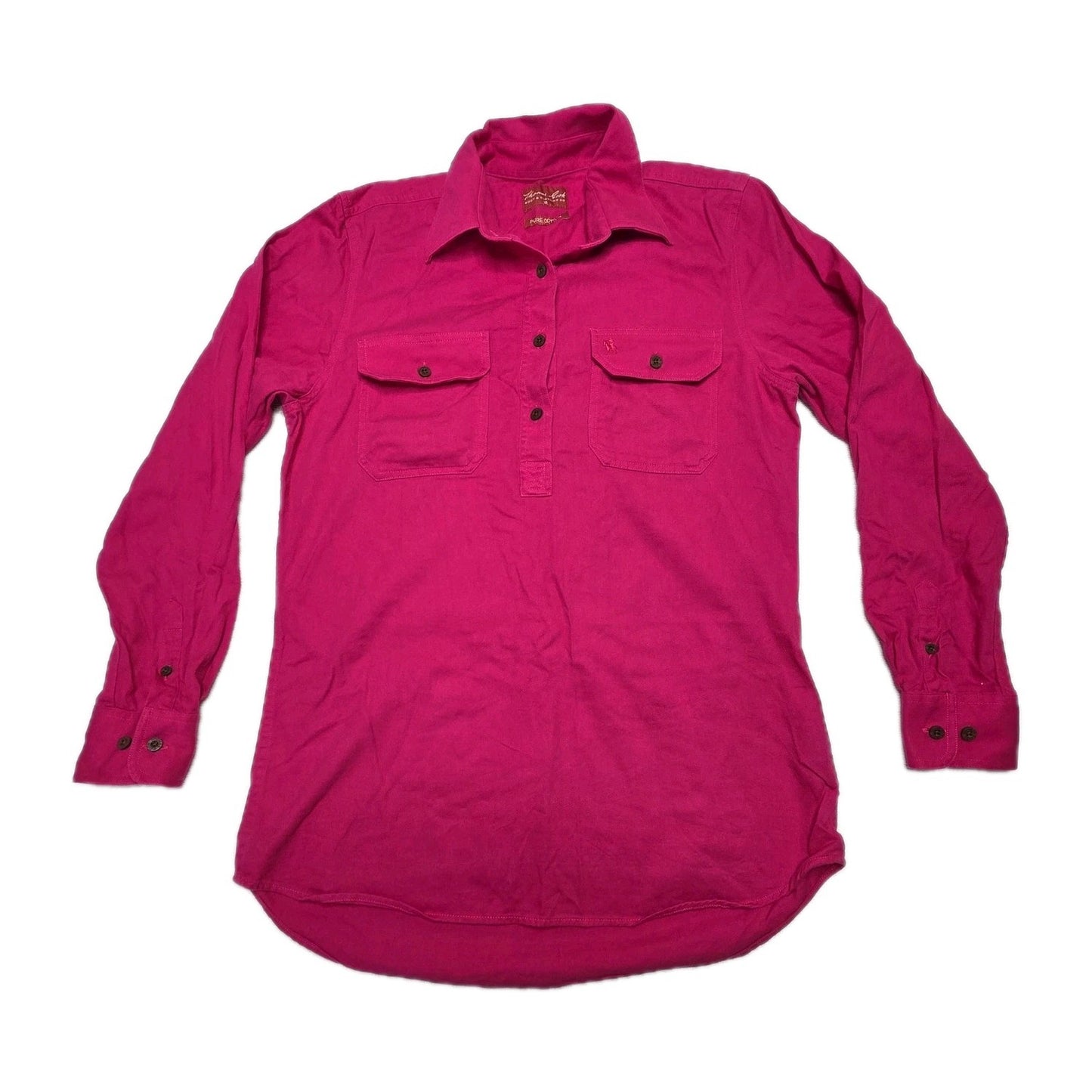 Thomas Cook Shirt Women's 10 Pink Long Sleeve Button Up Cotton Casual Top