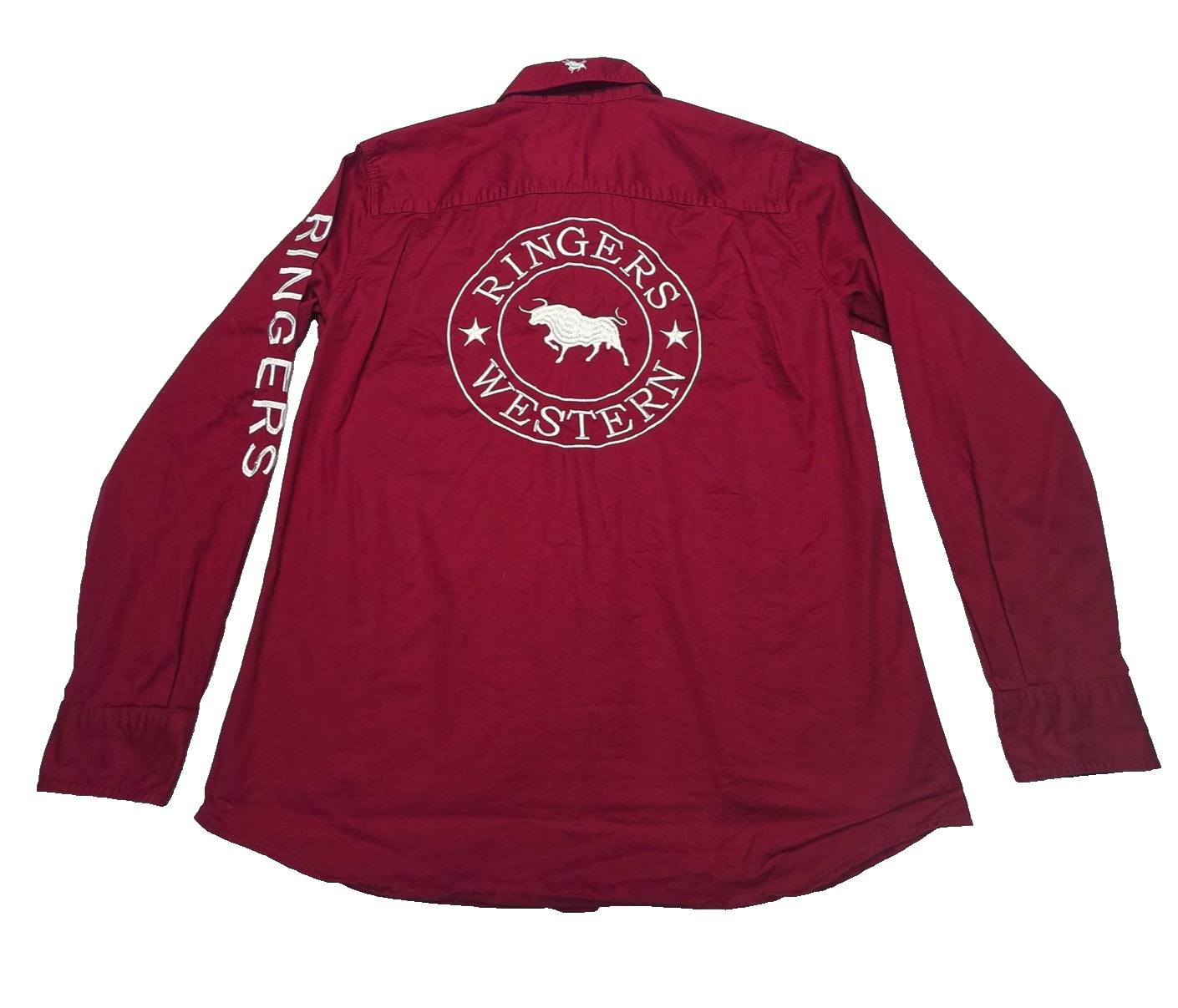 Ringers Western Shirt Women's 10 Red Long Sleeve Button Up Jillaroo Workwear