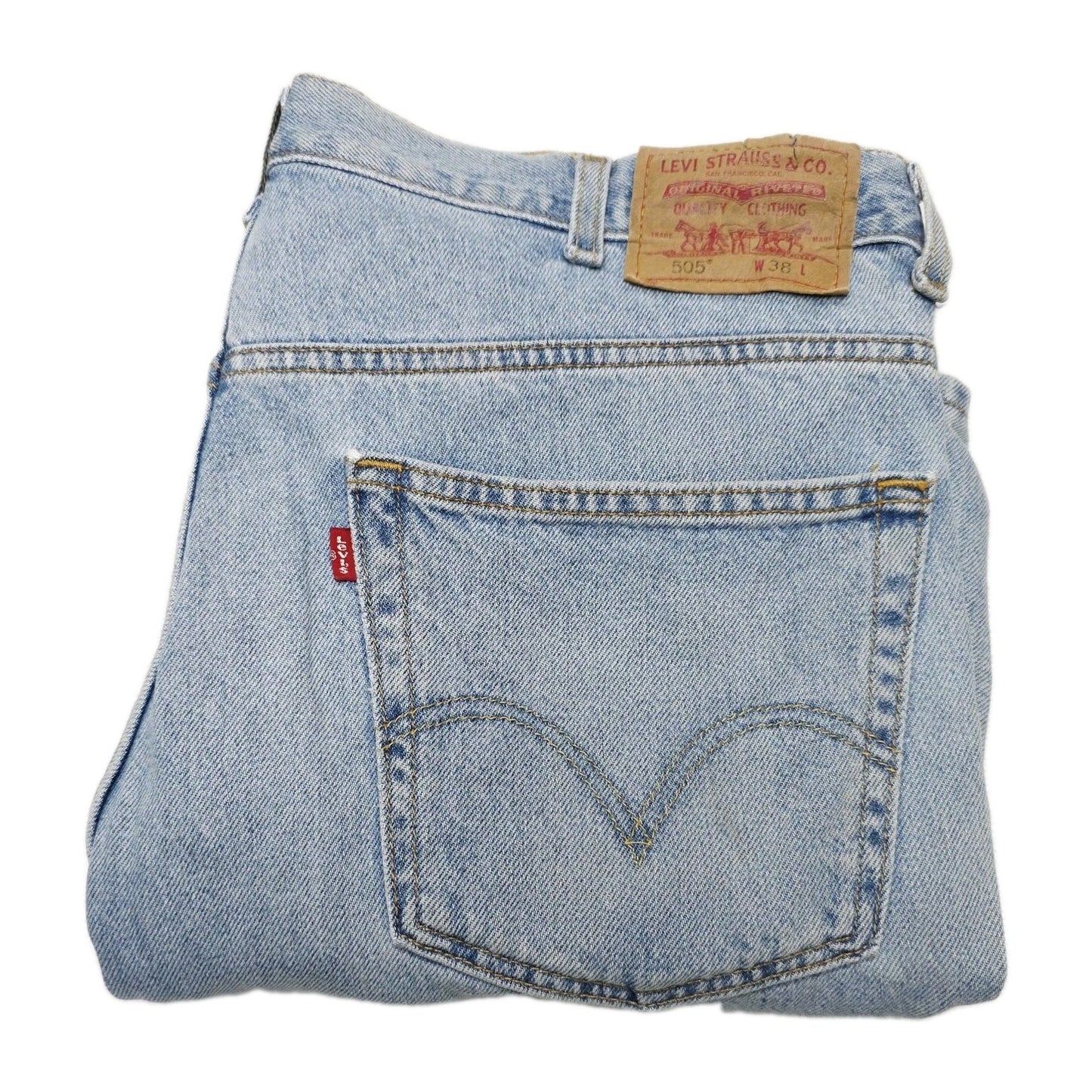 Levi's Shorts Men's 38 Blue 505 Regular Fit Denim Bermuda Jeans Casual Summer