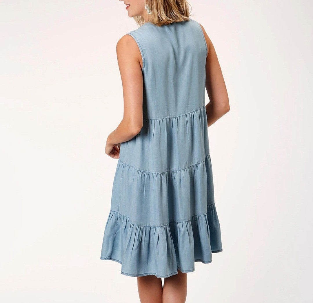 Roper Studio West Embroidered Sleeveless Dress Ladies Size S