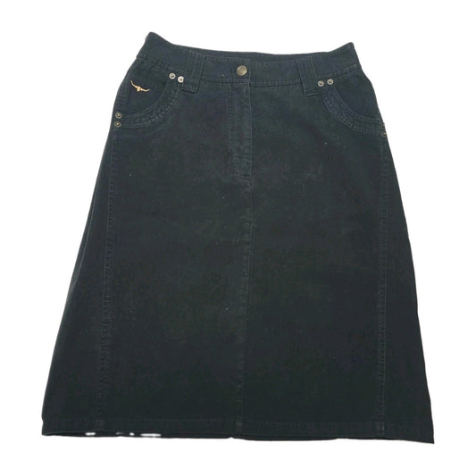 R.M. Williams Skirt Women's 8 Black Denim A-Line Knee Length Casual Workwear