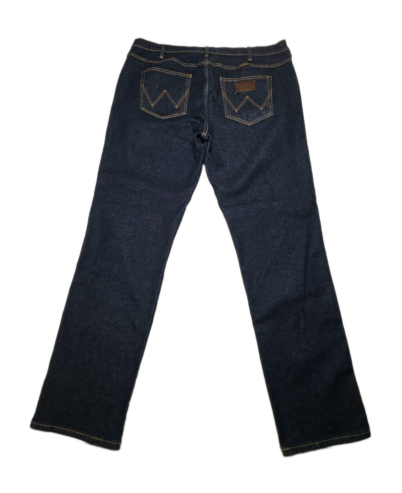 Wrangler Jeans Mens 42x34 Blue Classic Straight Regular Fit Stretch Denim