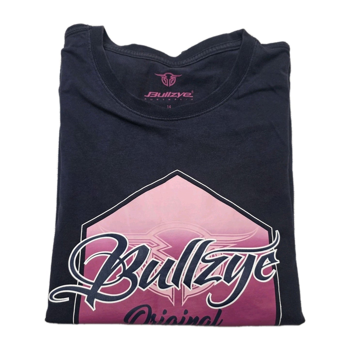 Bullzye T-Shirt Women's 14 Blue Bullzye Original Graphic Cotton Crew Neck
