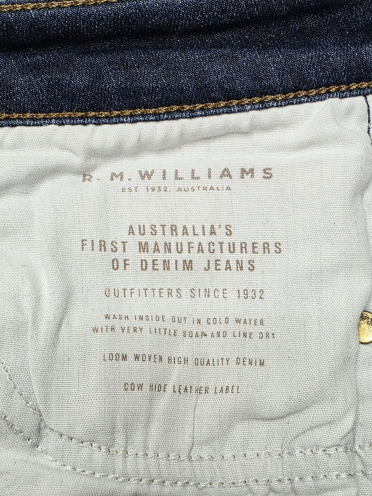R.M. Williams Jeans Women's 30 Blue Denim Straight Leg Stretch 30x32 Regular