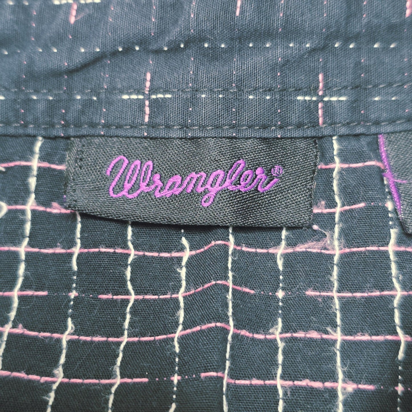 Wrangler Shirt Women's M Black Long Sleeve Snap Western Geometric Cotton Print