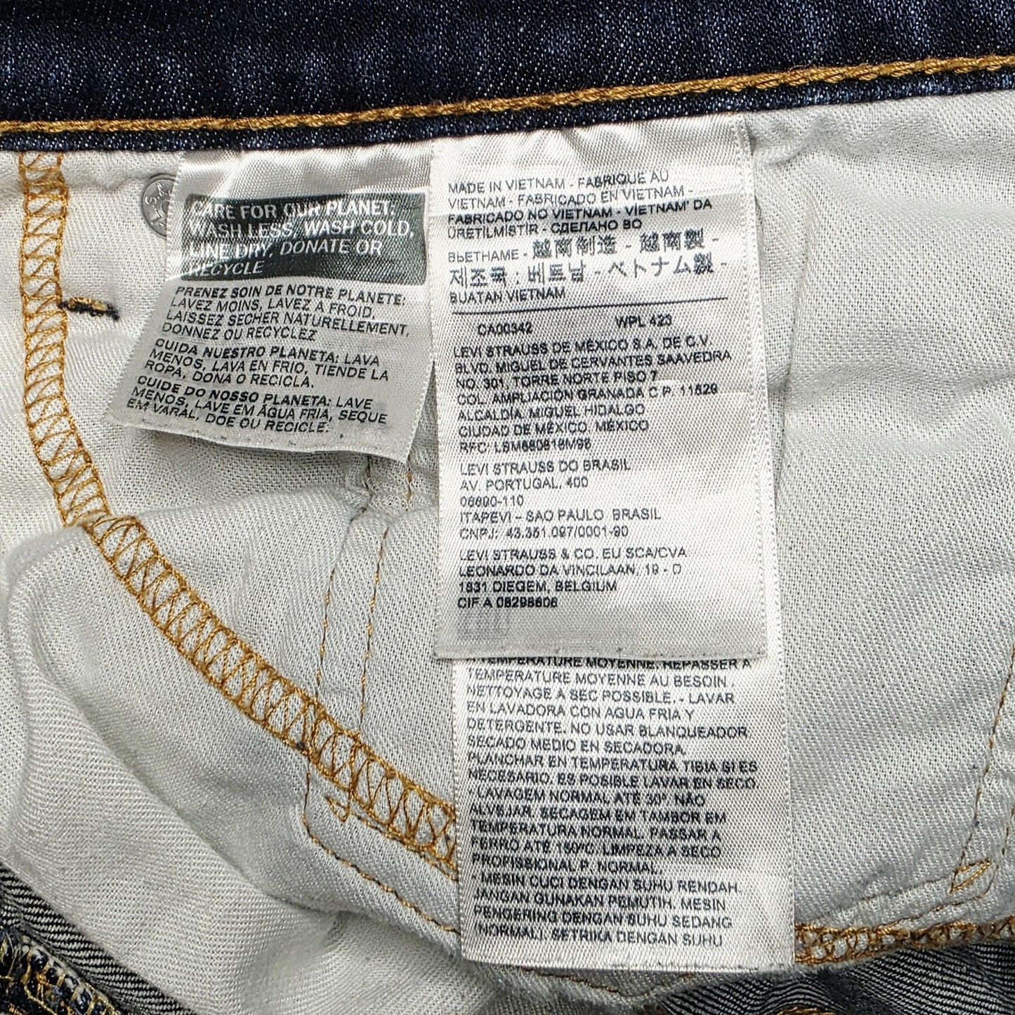 Levi's 511 Jeans Men's 34x30 Blue Slim Tapered Denim Zip Fly Dark Wash Casual