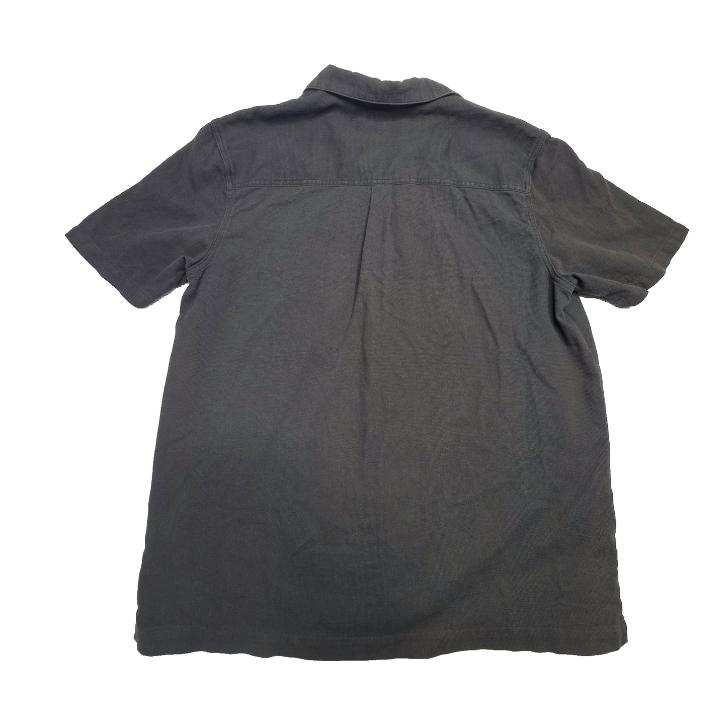 Wrangler Shirt Mens M Grey Short Sleeve Button Up Cotton Lightweight Casual