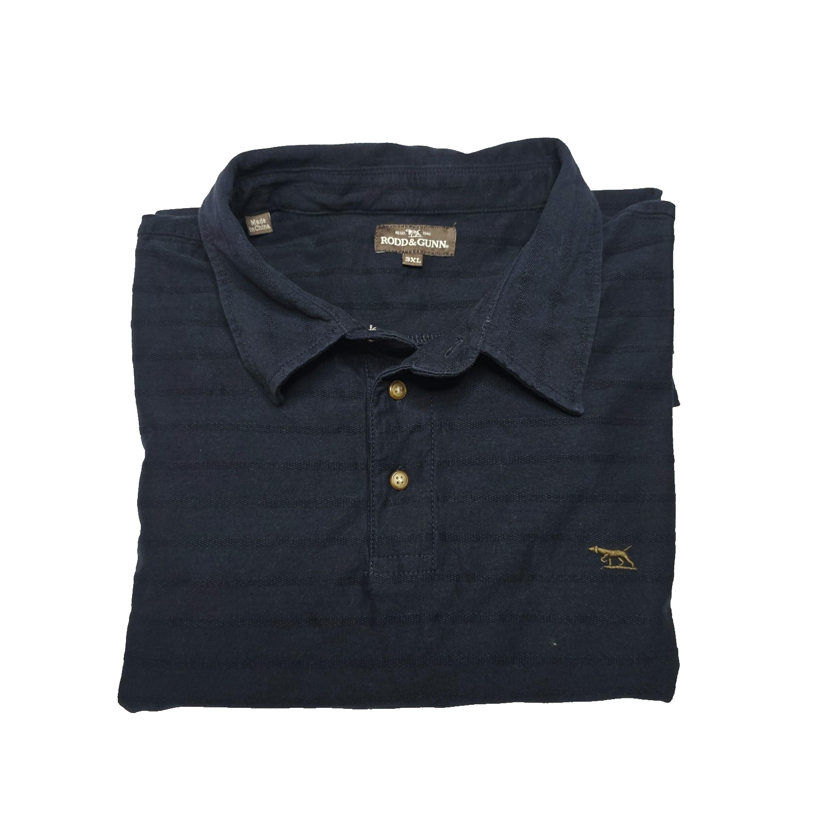 Rodd & Gunn Shirt Men's 3XL Blue Striped Short Sleeve Cotton Polo Casual