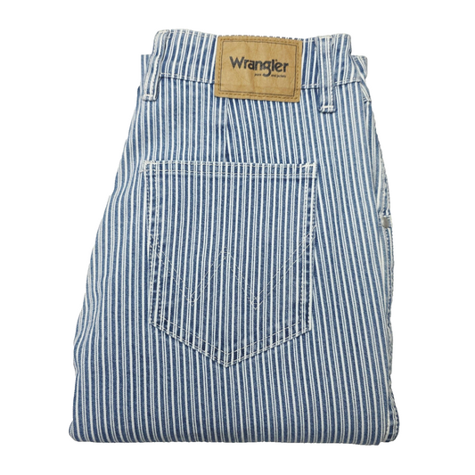 Wrangler Jeans Women's 8 Blue White Stripe Straight Patti Denim Stretch Highrise