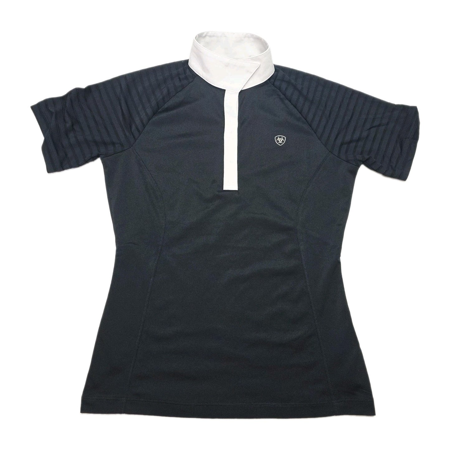 Ariat Polo Shirt Women's XS Black Short Sleeve Aptos Vent Show Top Equestrian