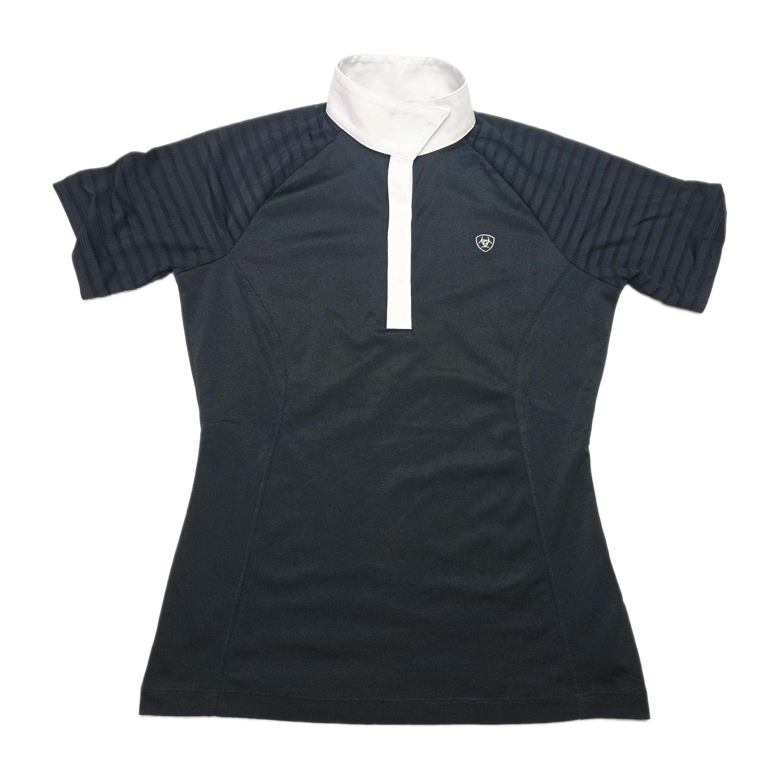 Ariat Polo Shirt Women's XS Black Short Sleeve Aptos Vent Show Top Equestrian
