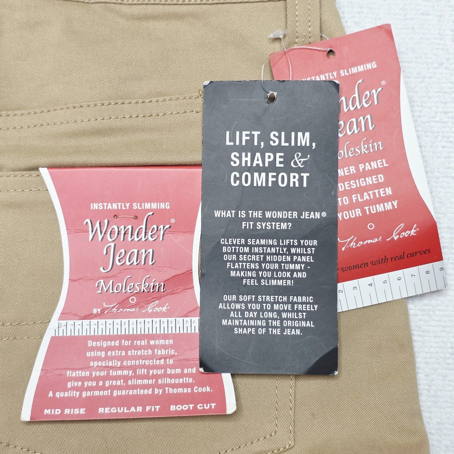 Thomas Cook Jeans Women's 11 Beige Wonder Jean Moleskin Bootcut Stretch NWT
