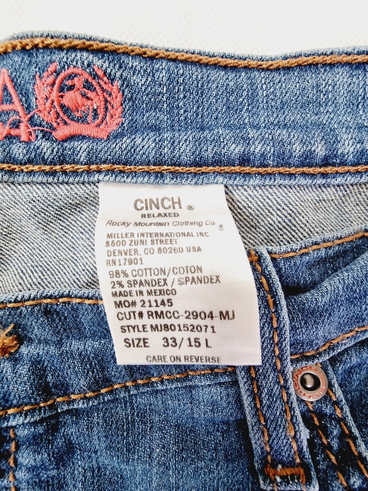 Cinch JENNA Relaxed Boot Cut Jeans Ladies Size 33/15L.