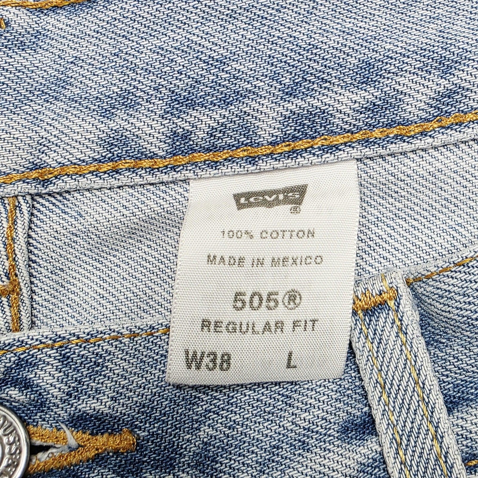 Levi's Shorts Men's 38 Blue 505 Regular Fit Denim Bermuda Jeans Casual Summer