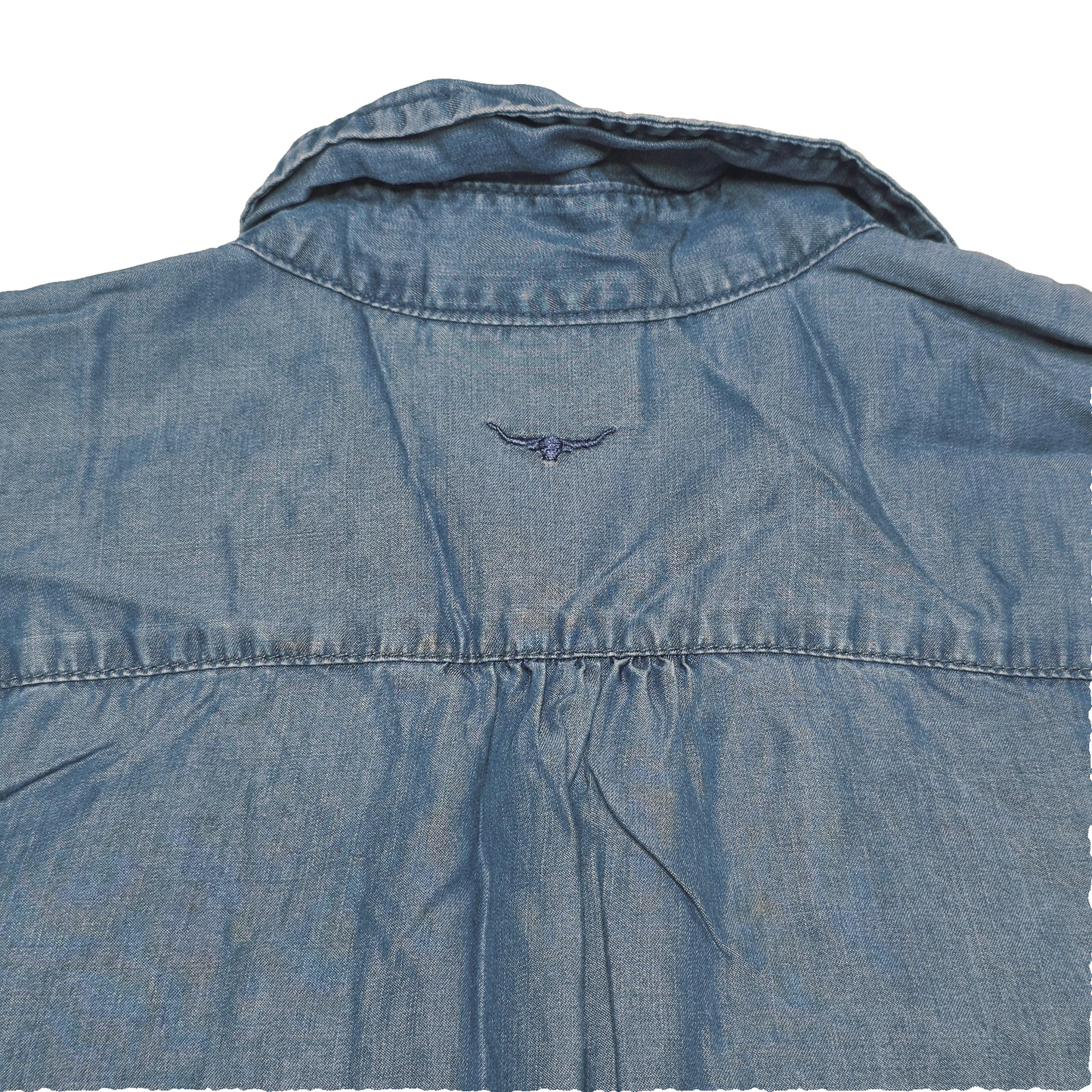 R.M. Williams Shirt Women's 14 Blue Sleeveless Button Up Tencel Chambray Tunic