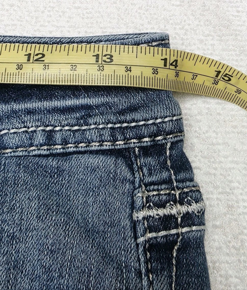 Grace In LA Jeans Womens 26 Blue Bootcut Embroidered Stretch Denim 28x34