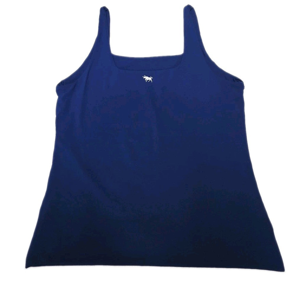 Ringers Western Tank Top Womens 16 Blue Nylon Elastane Square Neck Summer Casual