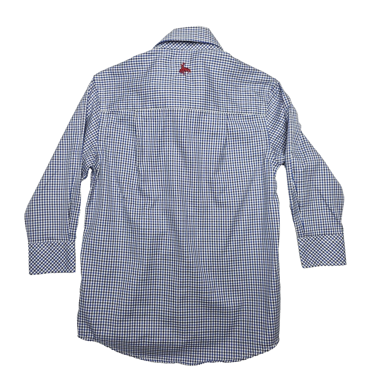 R.M. Williams Shirt Boys 4 Blue Gingham Check Long Sleeve Button Up Cotton