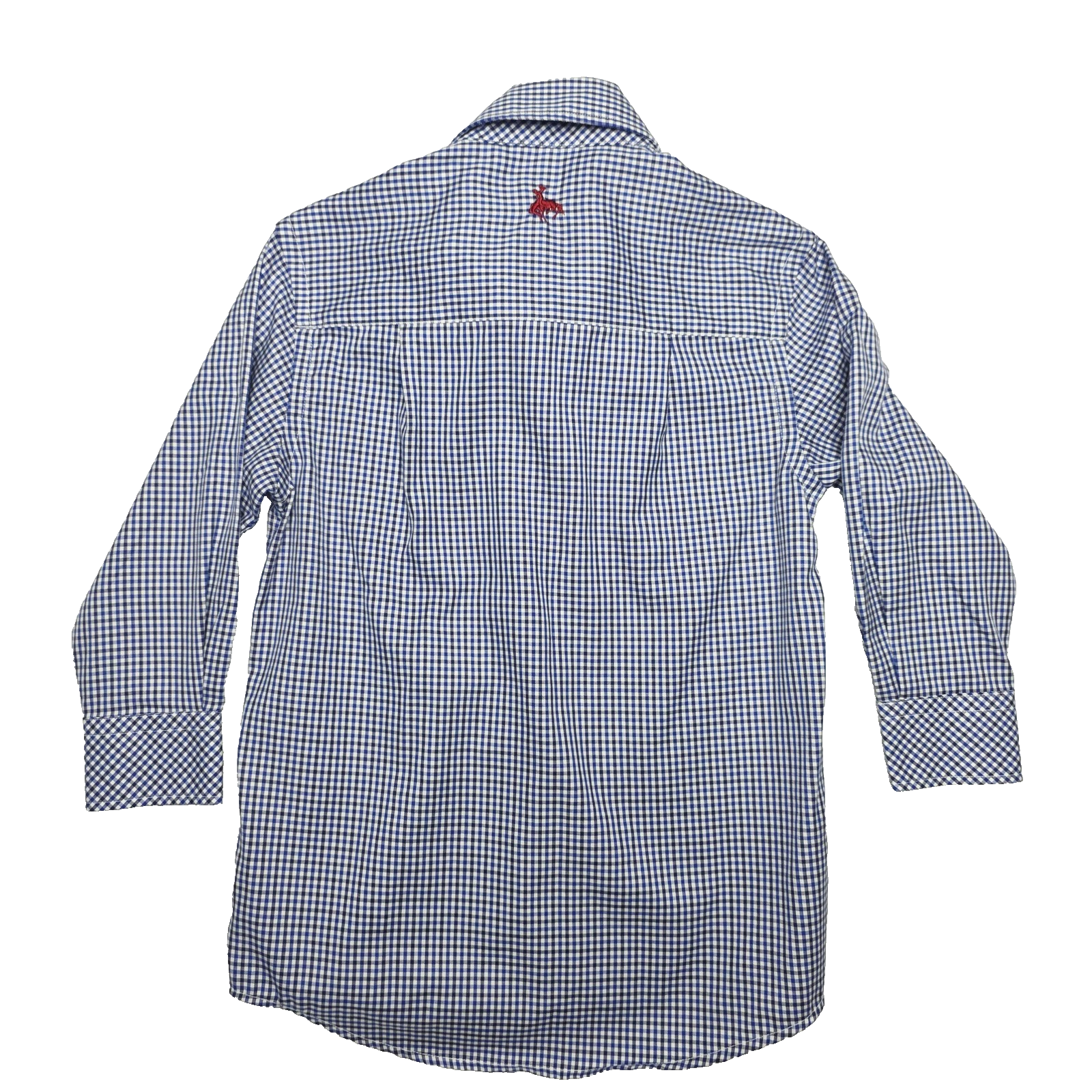 R.M. Williams Shirt Boys 4 Blue Gingham Check Long Sleeve Button Up Cotton