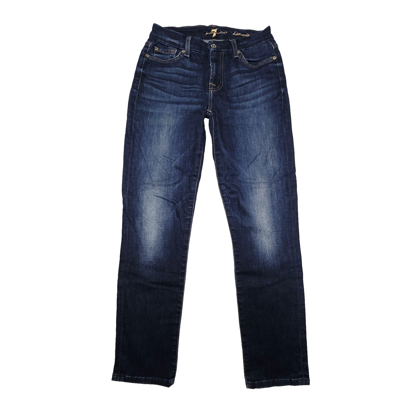 7 For All Mankind Jeans Women's 26x26 Blue Kimmie Crop Stretch Denim Pockets