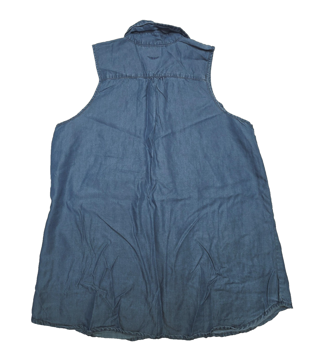 R.M. Williams Shirt Women's 14 Blue Sleeveless Button Up Tencel Chambray Tunic