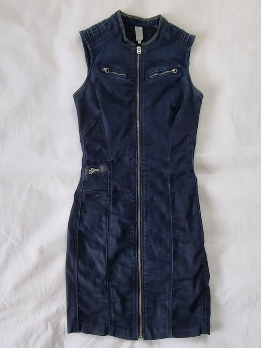 G-Star RAW Lynn Avity Vintage 3D Aged Zipped Slim Dress Ladies Size XS