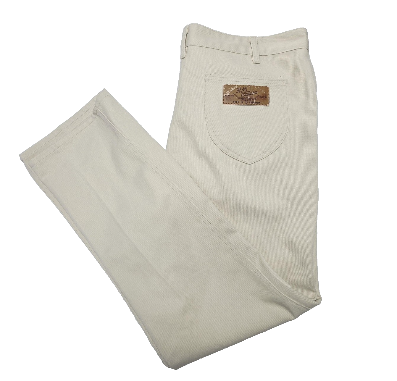 R.M. Williams Jeans Men's 42x32 Beige Straight Classic Cotton Blend TJ191