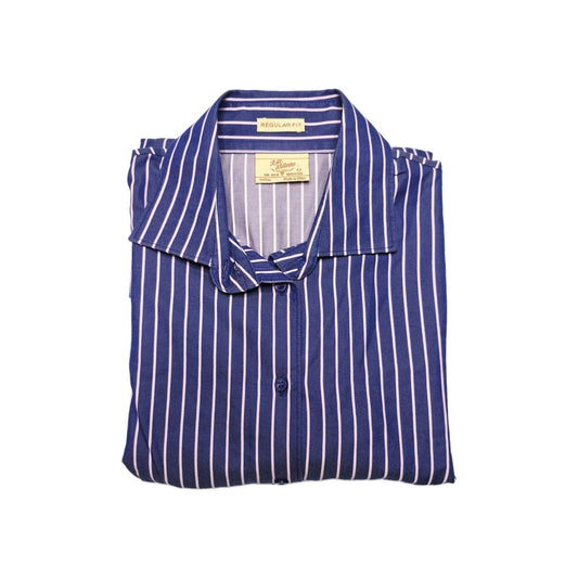R.M. Williams Shirt Women's 12 Blue Long Sleeve Button Up Striped Cotton Top