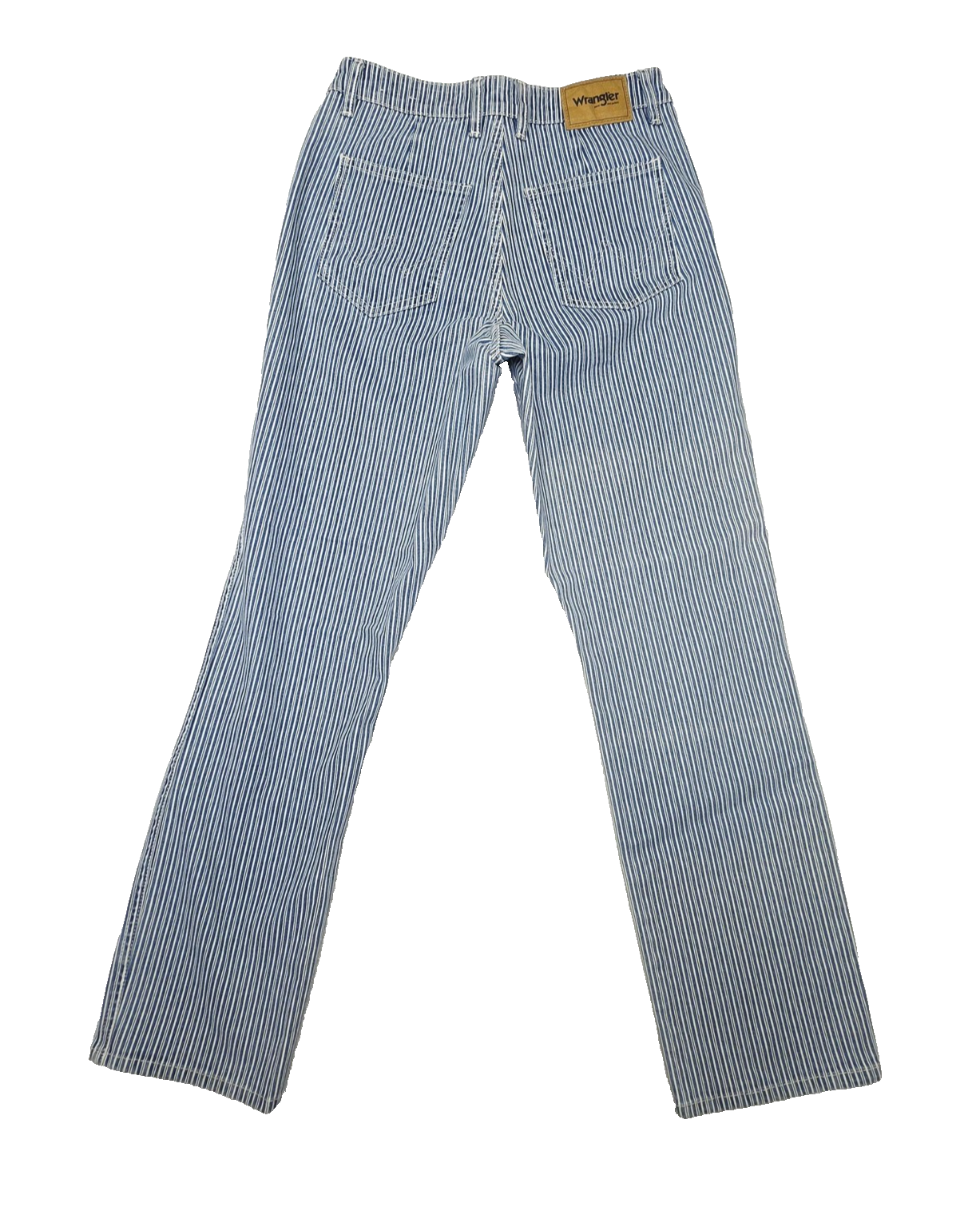 Wrangler Jeans Women's 8 Blue White Stripe Straight Patti Denim Stretch Highrise