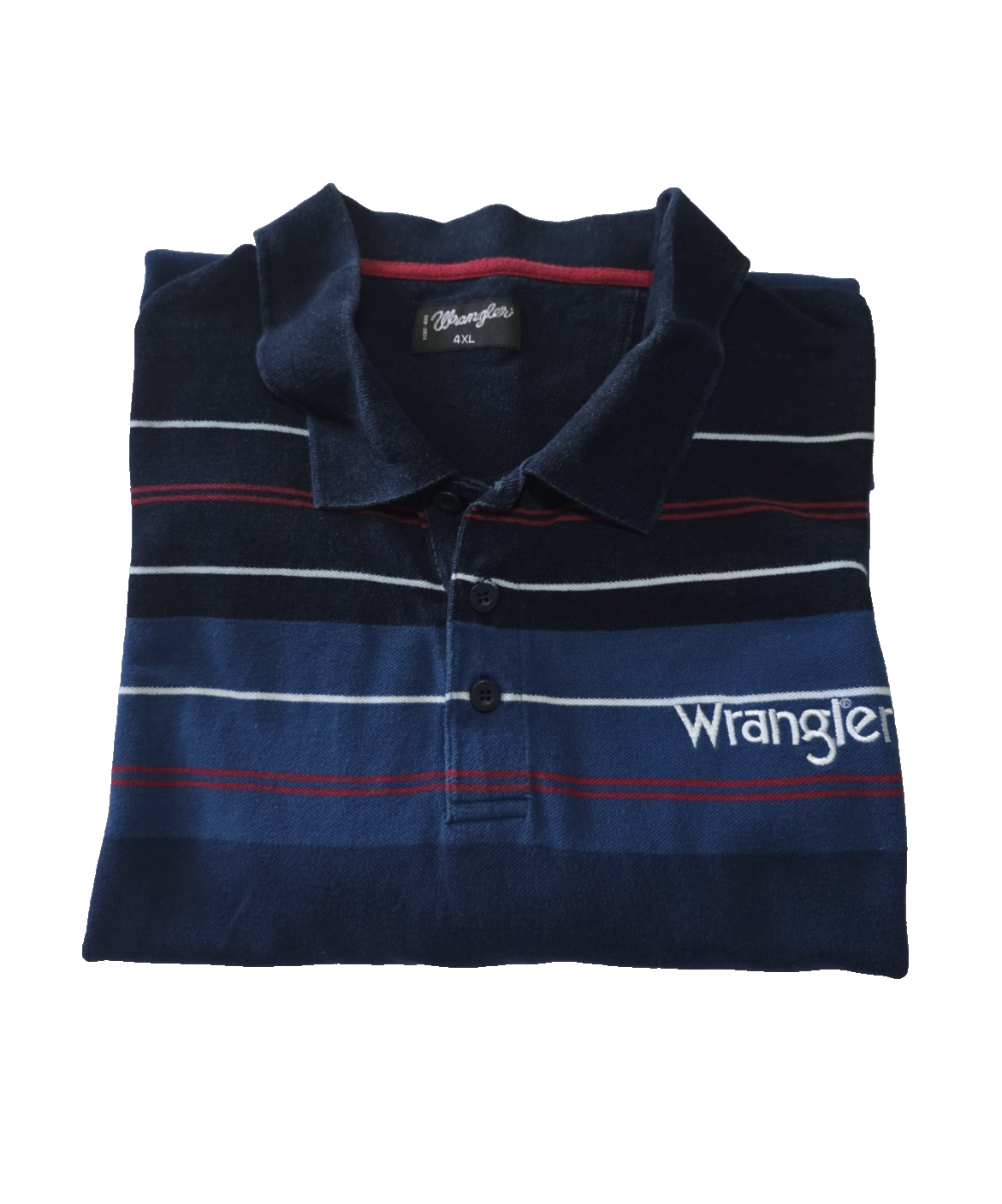 Wrangler Navy Men's Polo Striped Shirt Size 4XL