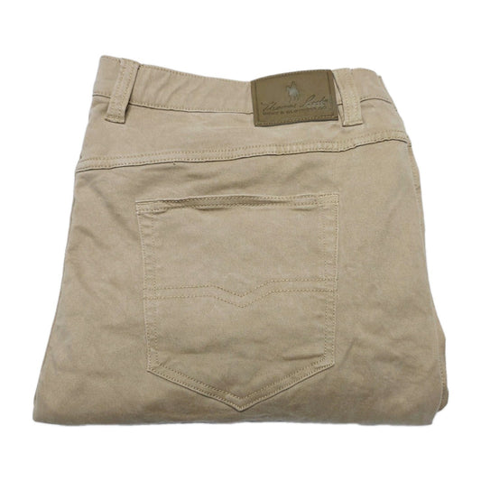 Thomas Cook Jeans Mens 44x32 Beige Straight Relaxed Comfort Waist Stretch Denim