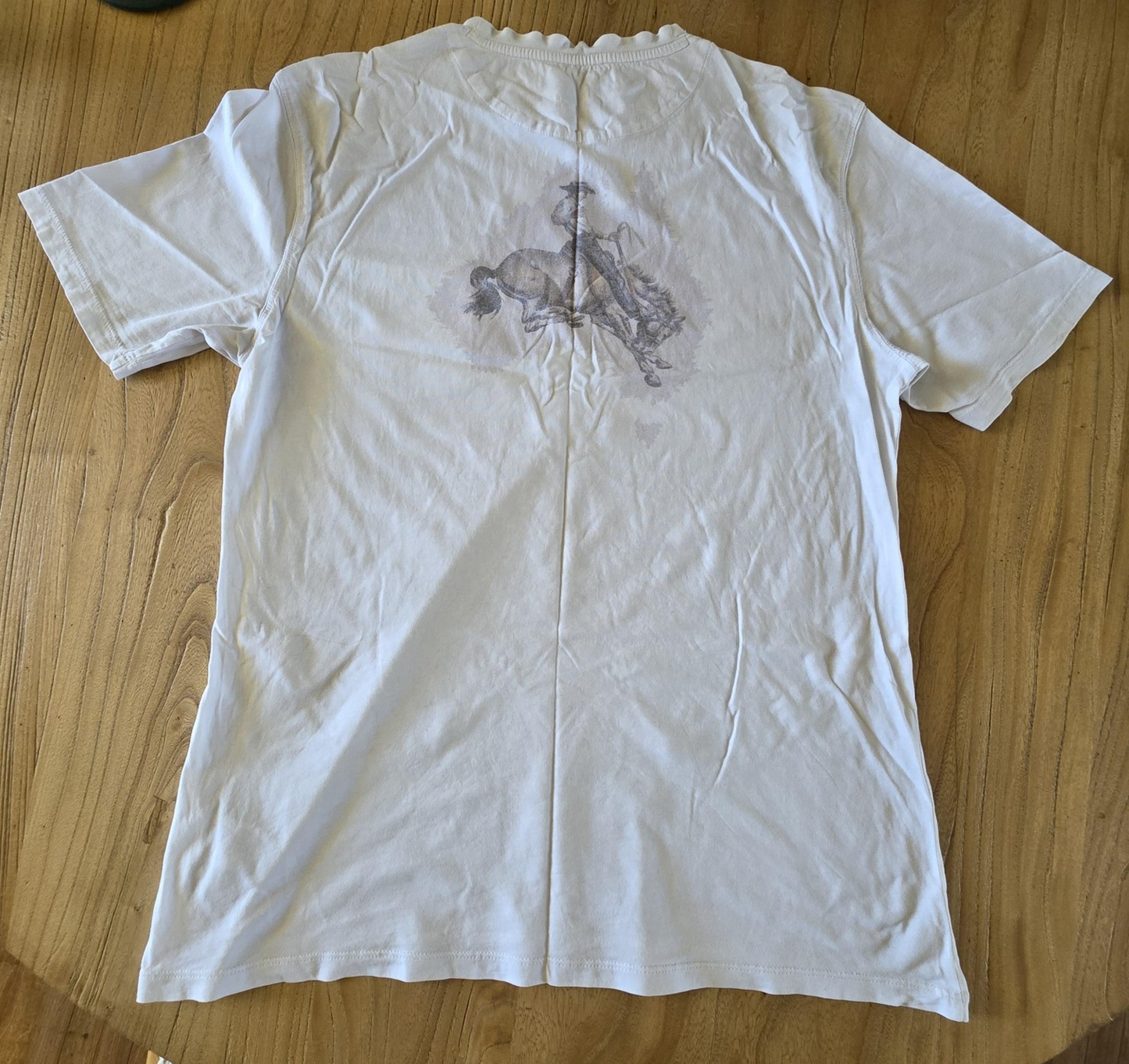 R.M. Williams Shirt Men's M White Short Sleeve Pocket Graphic T-Shirt Cotton