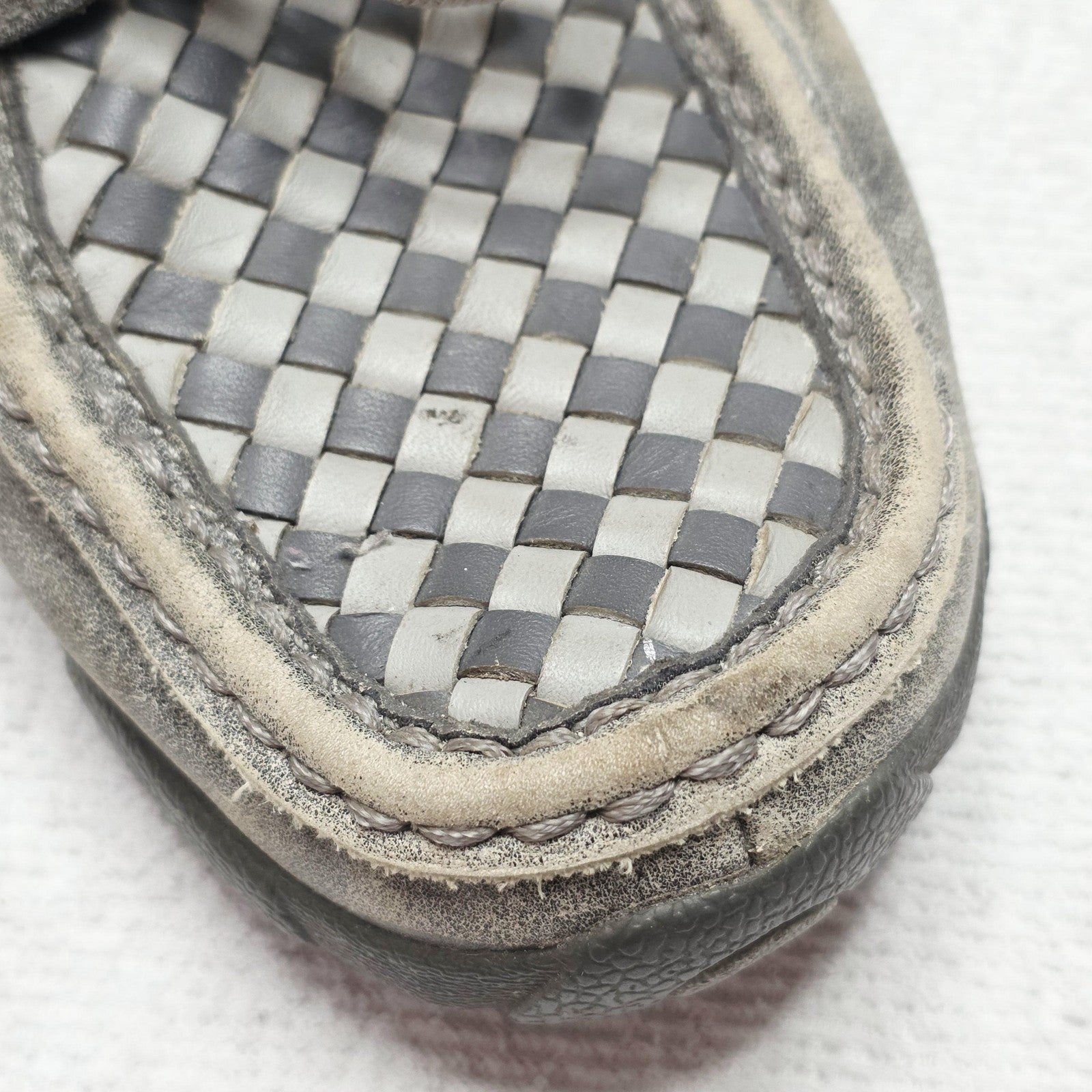 Twisted X Shoes Women's AU 7 Grey Boat Woven Check Lace Up Casual TCWDM0004