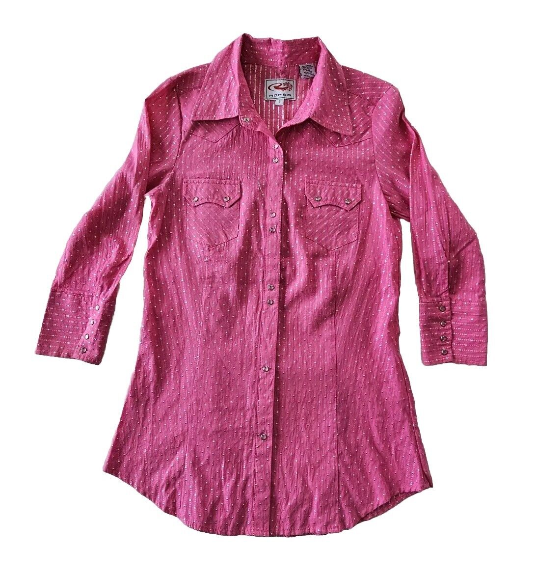 Roper Western Arena 3/4 Sleeve Shirt Ladies Size Small