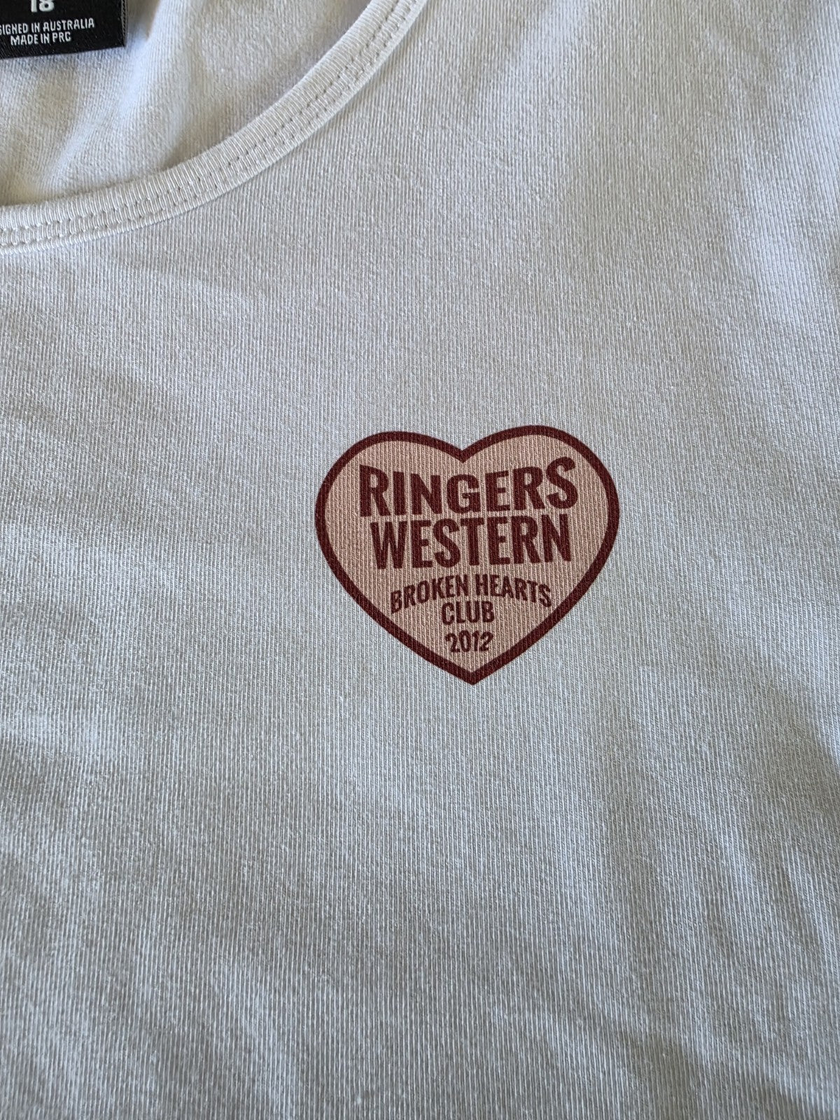Ringers Western Broken Hearts Club Crop Shirt Ladies Size 18 NWOT