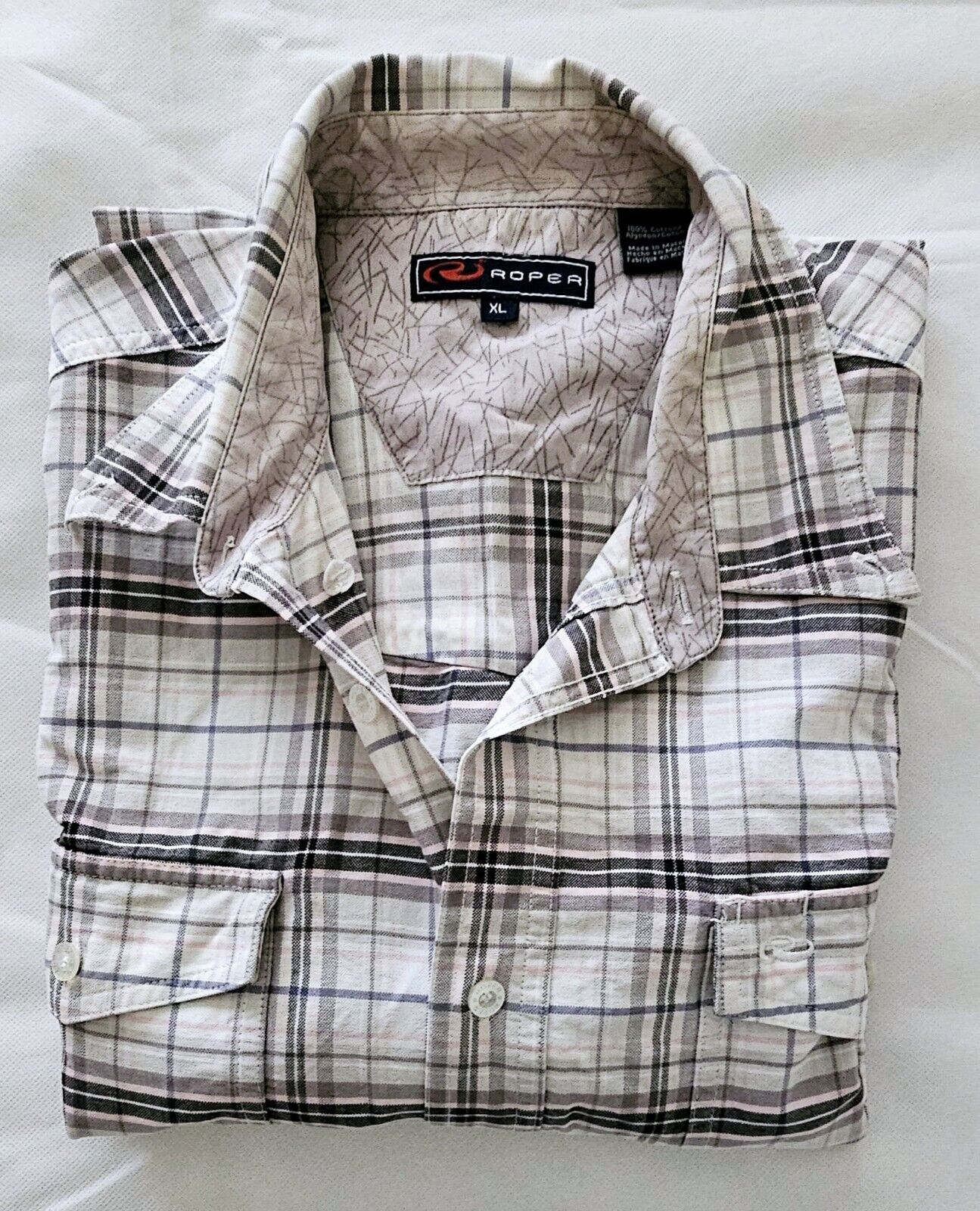 Roper Long Sleeve Check Shirt Men's Size XL