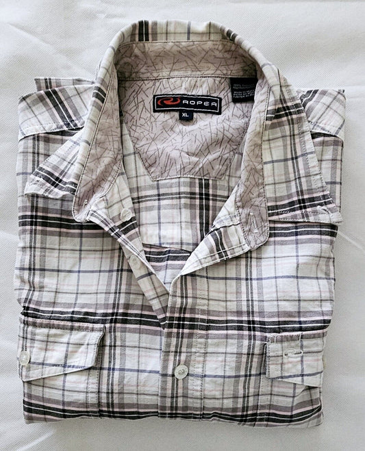 Roper Long Sleeve Check Shirt Men's Size XL