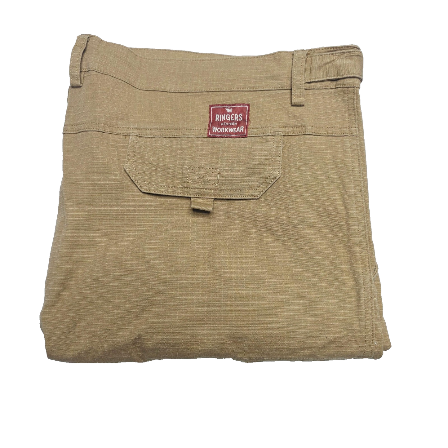 Ringers Western Jeans Men's 42 x 31 Beige Tapered Cargo Stretch Zip Fly Cotton