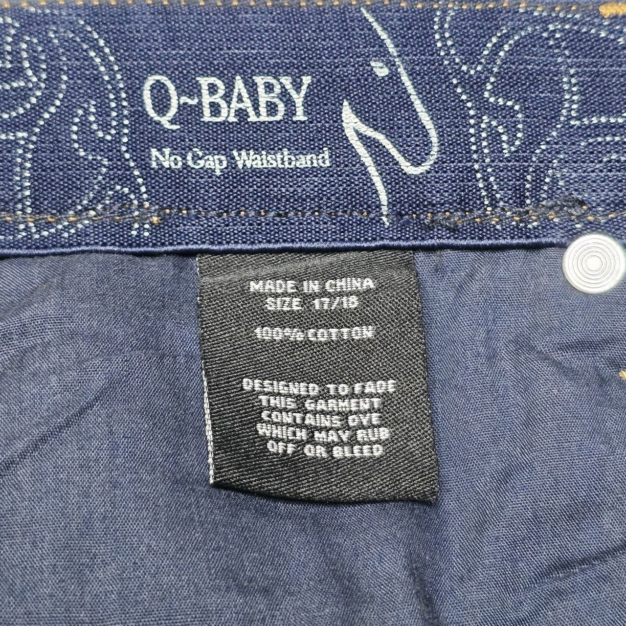 Wrangler Dungaree Shorts Women's 18 Blue Denim Q-Baby No Gap Waistband Casual