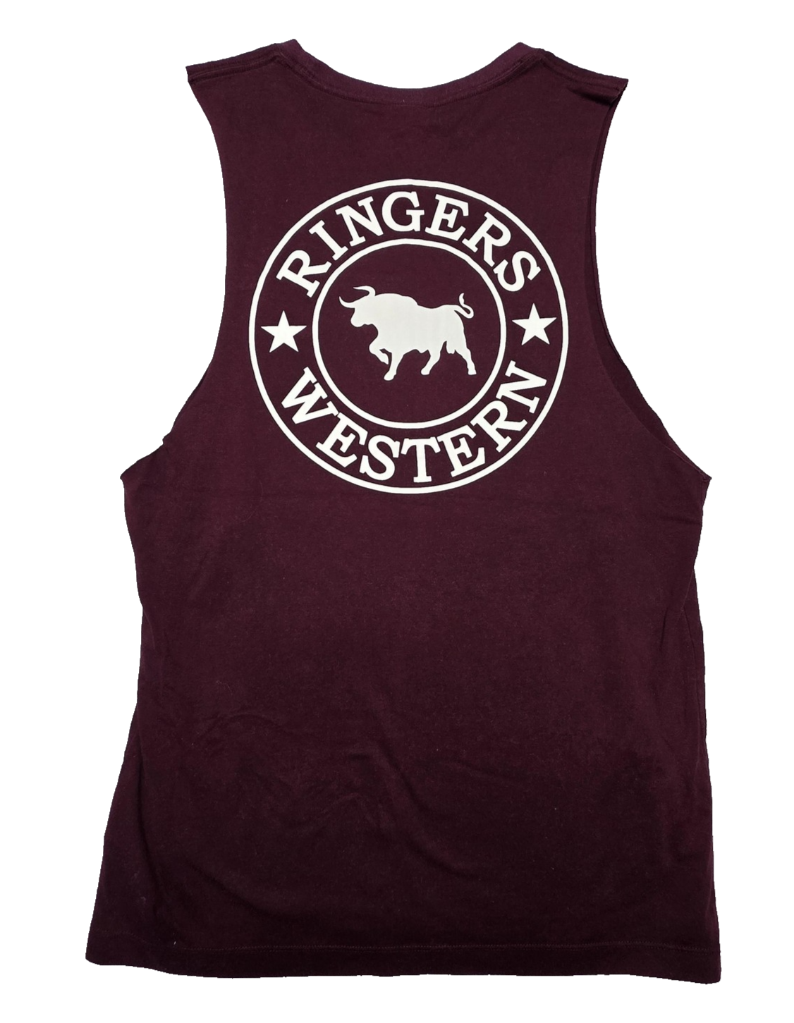 Ringers Western Shirt Men's S Maroon Sleeveless Tank Graphic Logo Jersey Cotton